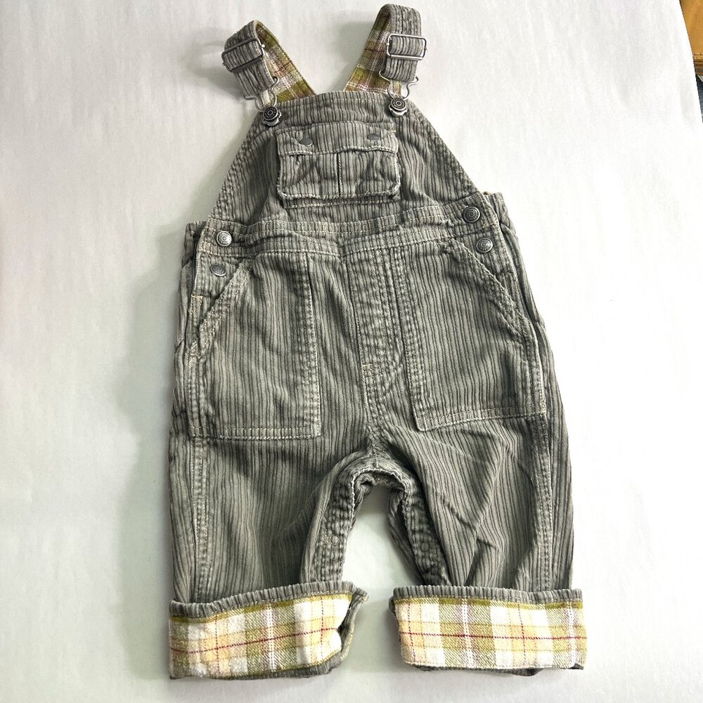 Janie and Jack Brown Corduroy‎ Flannel Cotton Overalls Size 6-12 mos